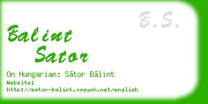 balint sator business card